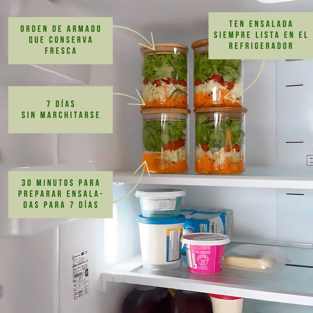 Geladeira com ensaladas